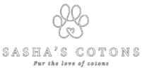 Coton de Tulear | Sasha's Cotons White Transparent Logo with Black Stroke